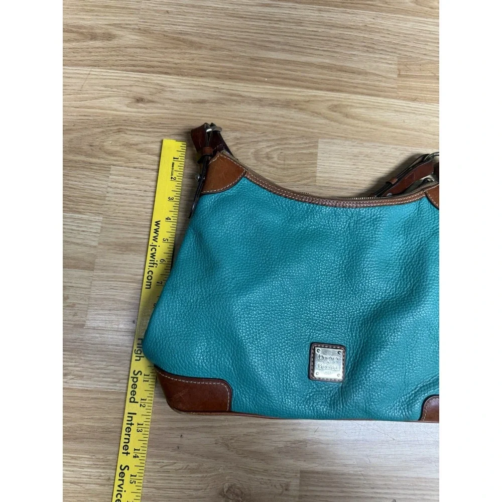DOONEY & BOURKE Teal Pebbled Leather Single Strap Shoulder Bag-